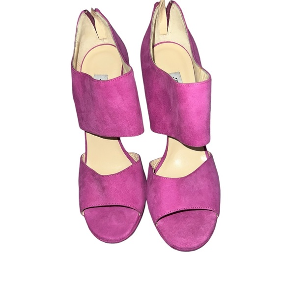 ✅Jimmy Choo Black Deerskin Suede Private Sandals in Fushia Size 42 - Picture 2 of 14